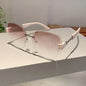 Unisex Sunglasses 2025 New Borderless Metal Chain Simple Fashionable Cool Versatile Luxury Brand High Quality Popular Sunglasses