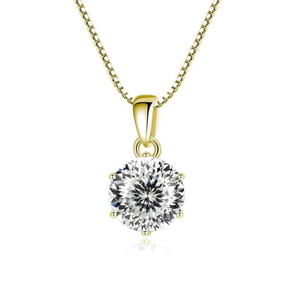 JoyceJelly 1 CT Real Moissanite Pendant Necklace For Women Royal Blue Color Moissanite 925 Sterling Silver Wedding Fine Jewelry