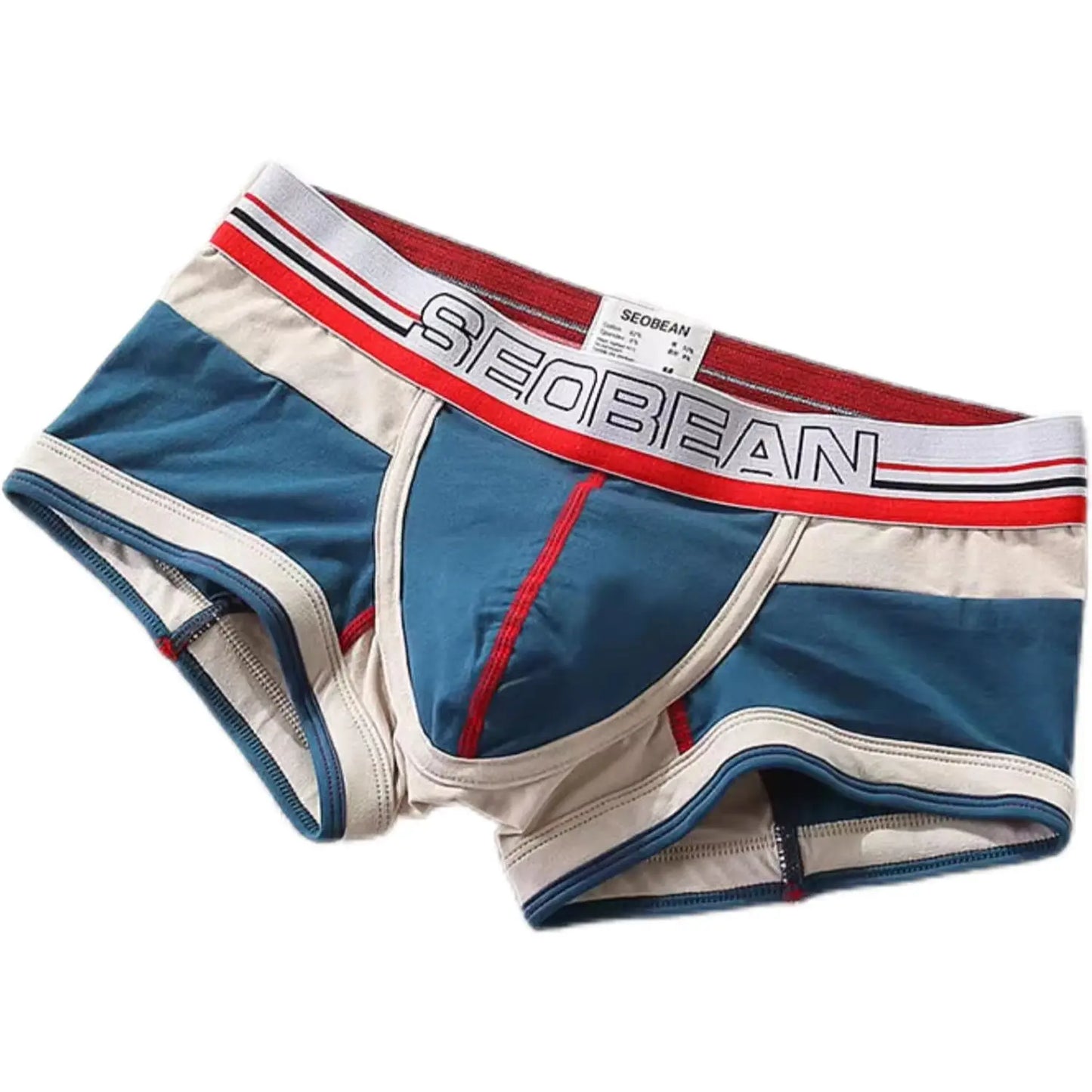 Men's Sexy Cotton Boxer Briefs | U-Pouch Contrast Color