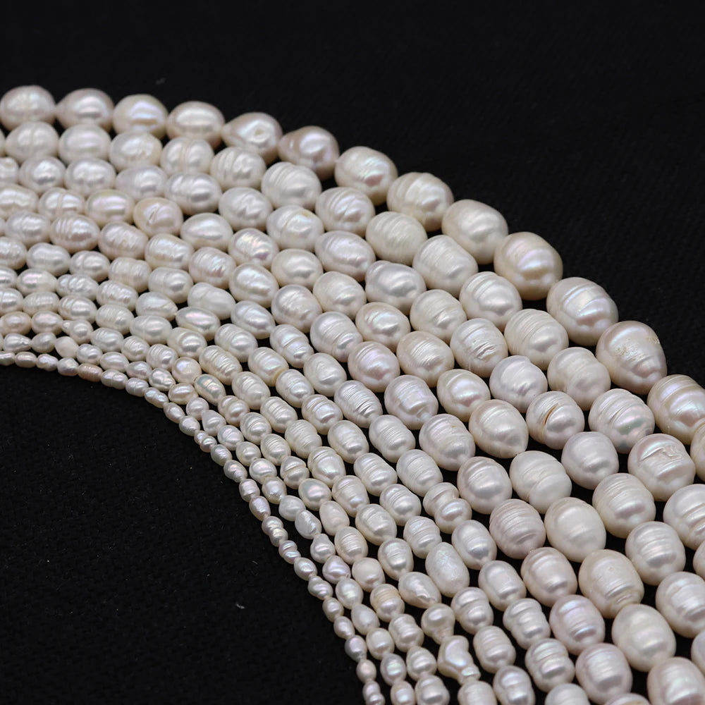 Natural Freshwater Pearl Beads Rice Isolation Loose Beaded for Jewelry Making DIY Personality Bracelet Necklace Accessories Gift