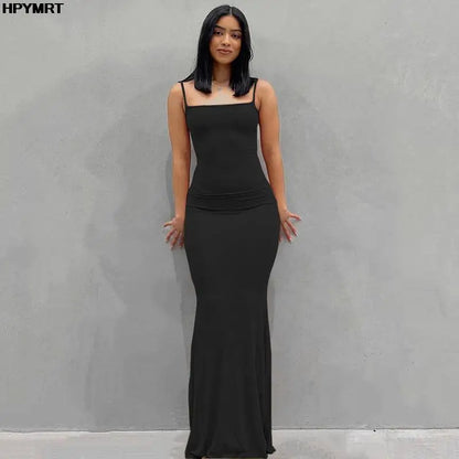 Women's Satin Backless Bodycon Maxi Slip Dress