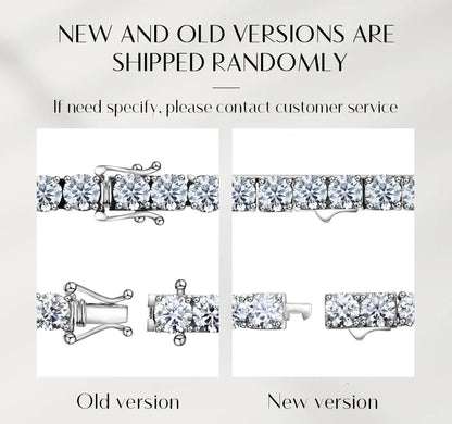 ATTAGEMS 4.0mm 5.0mm DVVS1 Pass Diamond Test Round Cut Moissanite Tennis Bracelet White Gold Plated 925 Silver Jewelry for Women