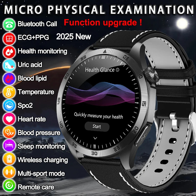 Smartwatch with health monitoring features on a dark background