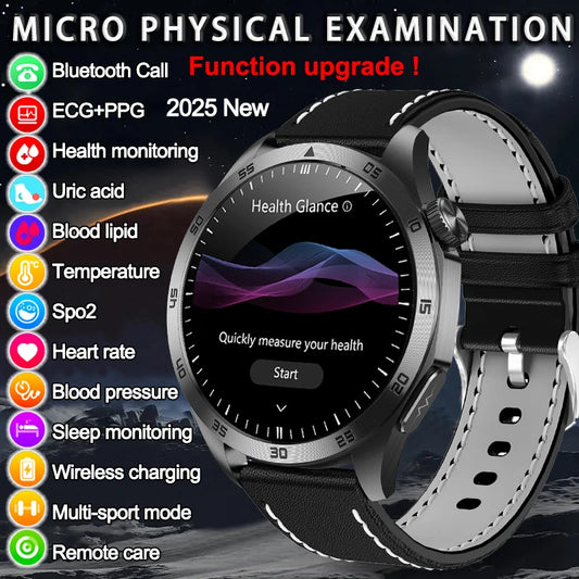 Smartwatch with health monitoring features on a dark background