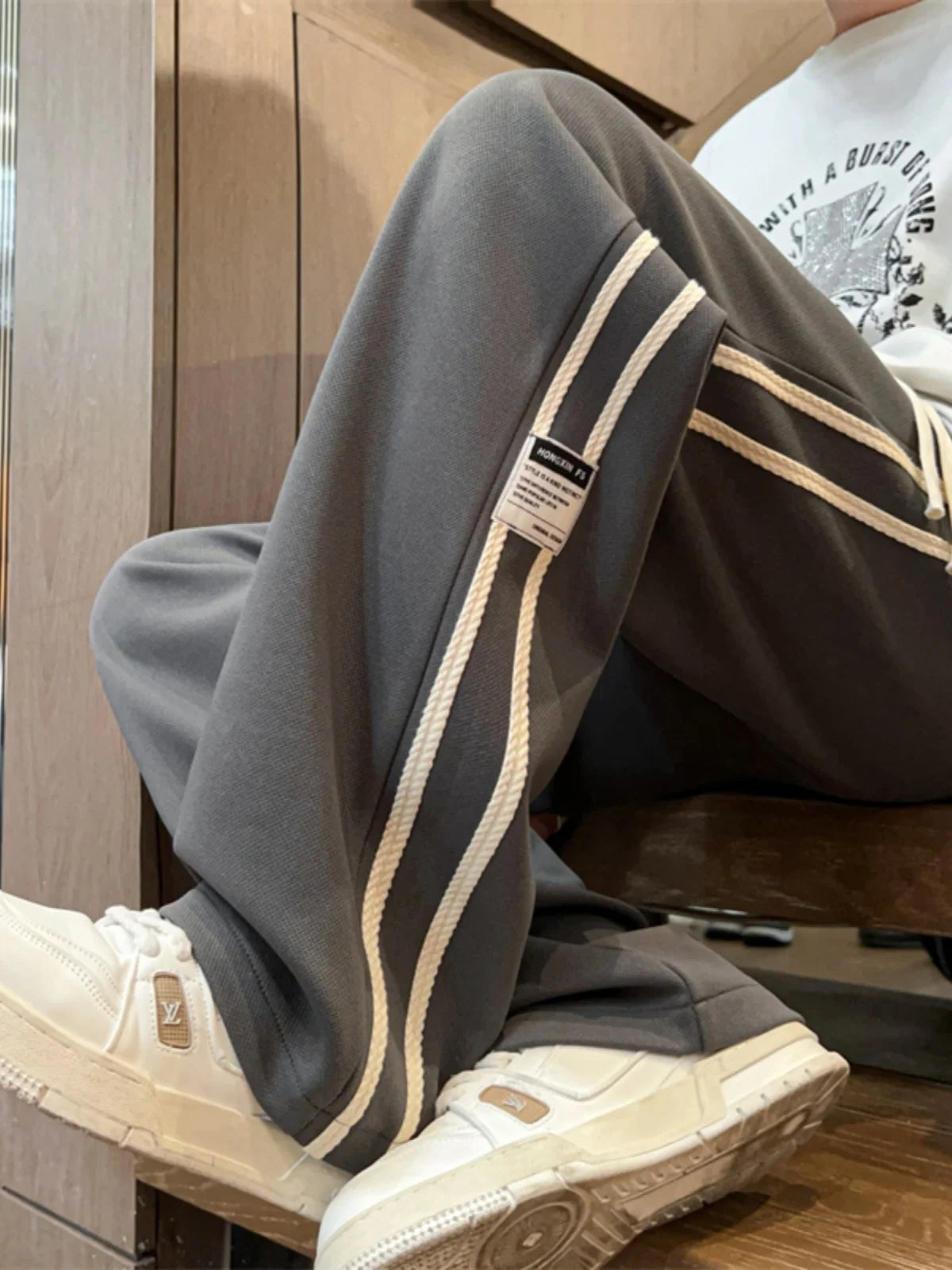 Trendy Loose Wide Leg Pants for Boys Autumn 2024 New Style Casual Long Pants Youthful And Handsome Sweatpants Straight Cut
