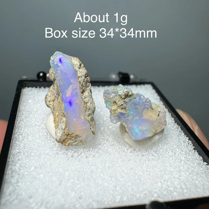 Ethiopia Opal Gem Mineral Specimen – 34x34mm Box