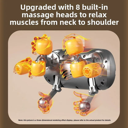 8-Head Cervical Neck Wireless Massager Back Waist Shoulder Trapezius Neck Shoulder Kneading Artifact Massage Shawl Hot Compress