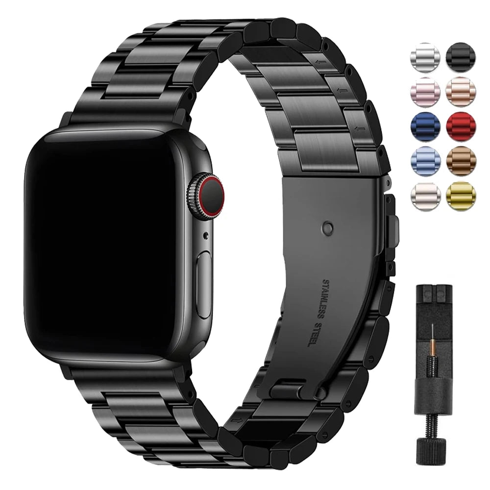 Classic stainless steel Correa for apple watch 10 46mm 42mm band Ultra 2 49mm 9 8 7 6 5 4 se 45mm 44mm 41mm 40mm 3 38mm strap