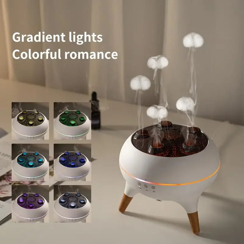 White diffuser with gradient lights on a table