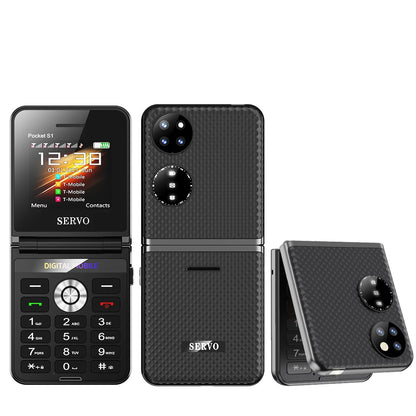 SERVO Pocket S1 Klapp-Handy 4 SIM Standby Anrufaufzeichnung Magische Stimme Kurzwahl Blacklist 2,4" Faltbare tragbare Handys