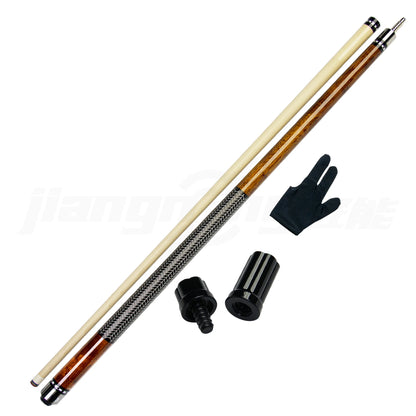 58.52in 3D Grip Hard Maple Brown Billiards Pool Cue Professional Anti Sweat and Anti Slip for Nine Balls Carom Competition Games