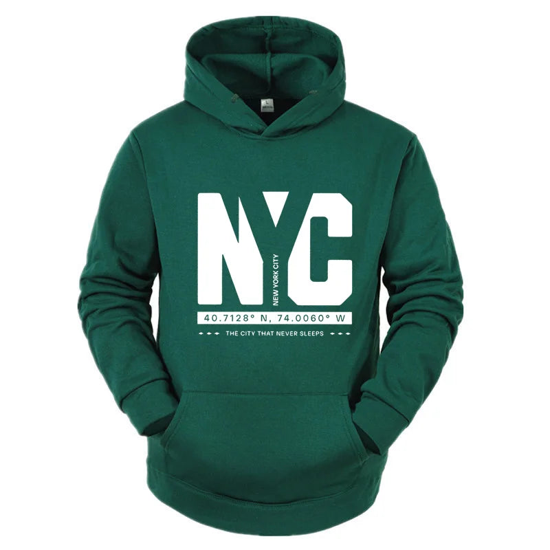 New Autumn And Winter Men's Casual Fashionable Comfortable Letter Printed Long Sleeved Hooded Versatile Sportswear Pullover