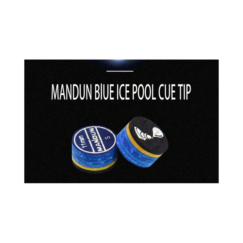ManDun Professional Mehrschichtiger Leder Billard Queue Tip Meeresblau 11mm 14mm