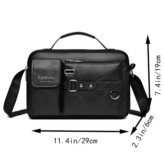 Men's Retro Waterproof Messenger Bag Large Laptop Briefcase