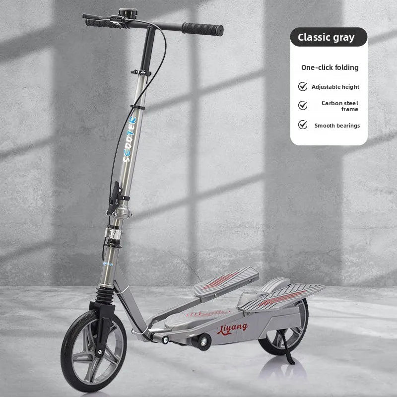 Wholesale Folding Kick Scooter with Shock Absorbers Dual Wing Design Commuting Portable Adult Student Scooter Kick Scooter