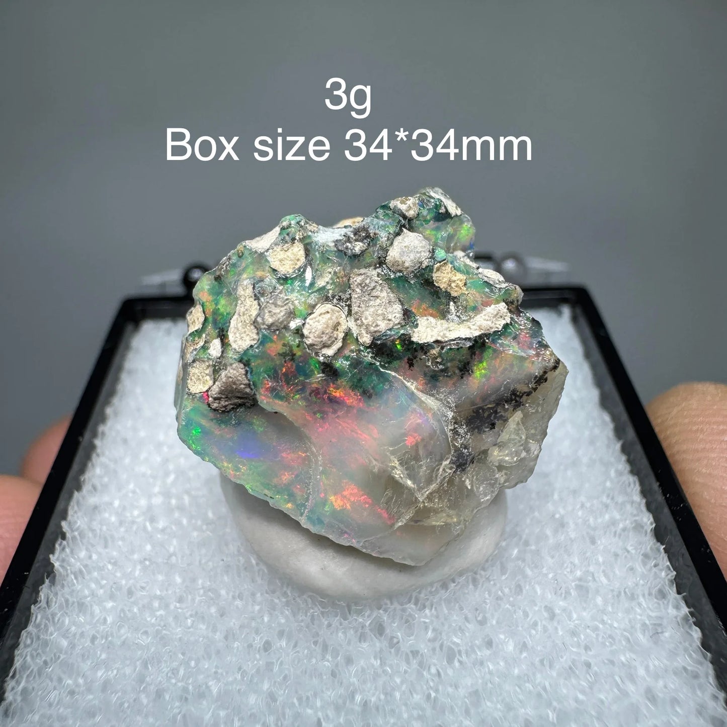 Natural Ethiopia Opal Gem Mineral Specimen Box