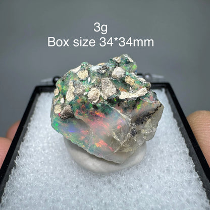 Natural Ethiopia Opal Gem Mineral Specimen Box