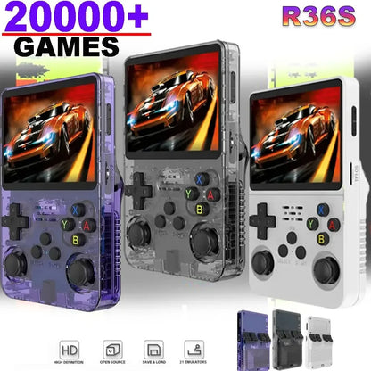 R36S Handheld Game Players 20000+ Games Portable Game Console 64/128GB Retro Games Emulators 3.5in IPS Screen Support Wholesale
