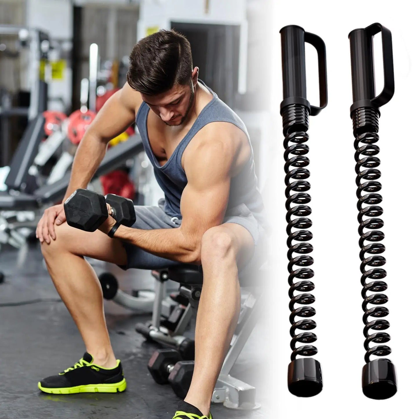 2 Stück Battle Ropes Tragbare Trainingsseile Muskelaufbau-Seile Ersatz-Federstab-Ausrüstung für das Home-Gym