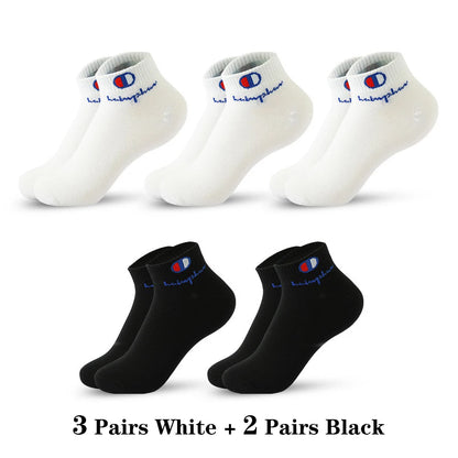 5/10/20 Paar Herren Knöchelsocken Baumwolle Klassische Markenmode Schwarz-Weiße Socken Atmungsaktive Mesh Sportsocken für den Sommer