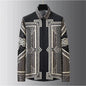 Luxury men's long-sleeved shirt printed shirt fashionable casual popular mid-century retro plus size men's clothing XS-6XL
