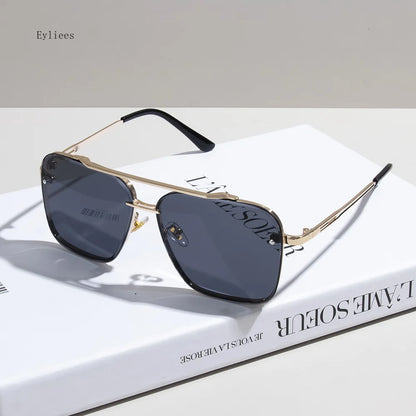 2025 Metal Punk Big Frame Sunglasses for Men Women Cool Driving Glasses Brand Design Square Sun Glasses Goggles UV400 Eyewear