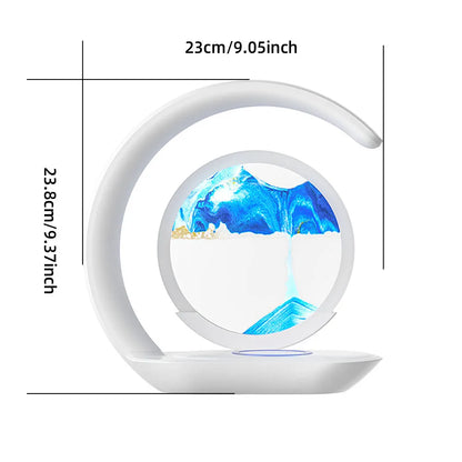 Quicksand Table Lamp USB Wireless Charging 3D Hourglass