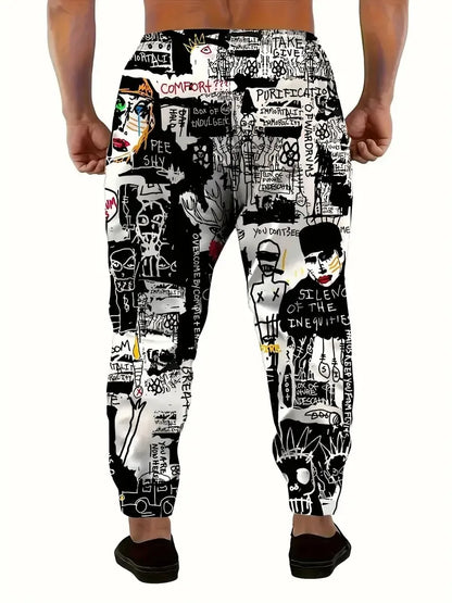 The new men's trousers for the autumn of 2025 feature street casual fashion hip-hop 3D graffiti printing and comfort