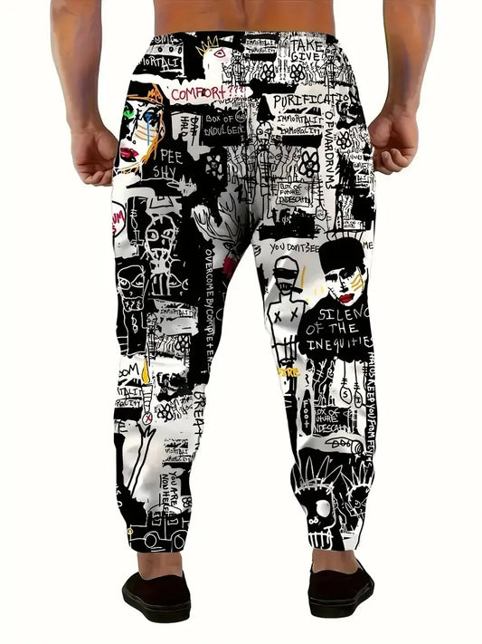The new men's trousers for the autumn of 2025 feature street casual fashion hip-hop 3D graffiti printing and comfort