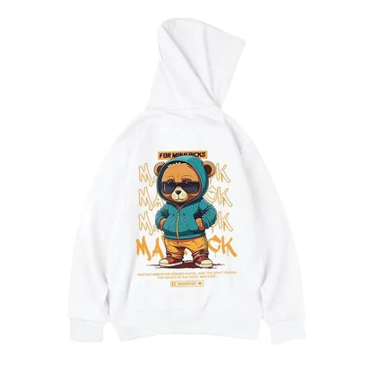 M-8XL American Street Style Teddybär-Print Hoodie, Unisex Paar Hoodie, Herbst- und Winter-Kapuzenpullover für Erwachsene