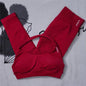 2Pcs Women's Gym Yoga Set Seamless High Waist Leggings Sports Bra Top Workout Outfit Fitness Activewear Running Training Clothes
