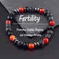 Classic Black Natural Labradorite Volcanic Stone Beads Bracelet Women Men Spiritual Protection and Energetic Banlance Jewelry