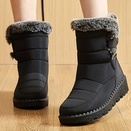 Women's Boots 2025 Trend Winter Shoes For Woman Winter Boots Ankle Low Heels Waterproof Snow Boots With Fur Shoes