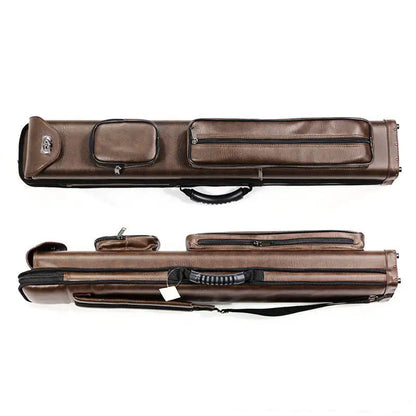 Premium Quality 3B5S PU Leather Brown Classic Design 1/2-PC 8 Hole Billiards Cue Stick Box/Bag for Pool Sports