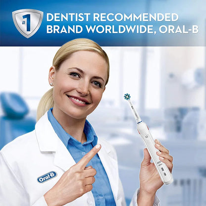 Oral B Elektrische Zahnbürste Pro 4000 3D-Reinigung Tägliche Reinigung Zähne Sichtbarer Andrucksensor 4 Modi Zahnfleischpflege Wasserdicht Wiederaufladbar