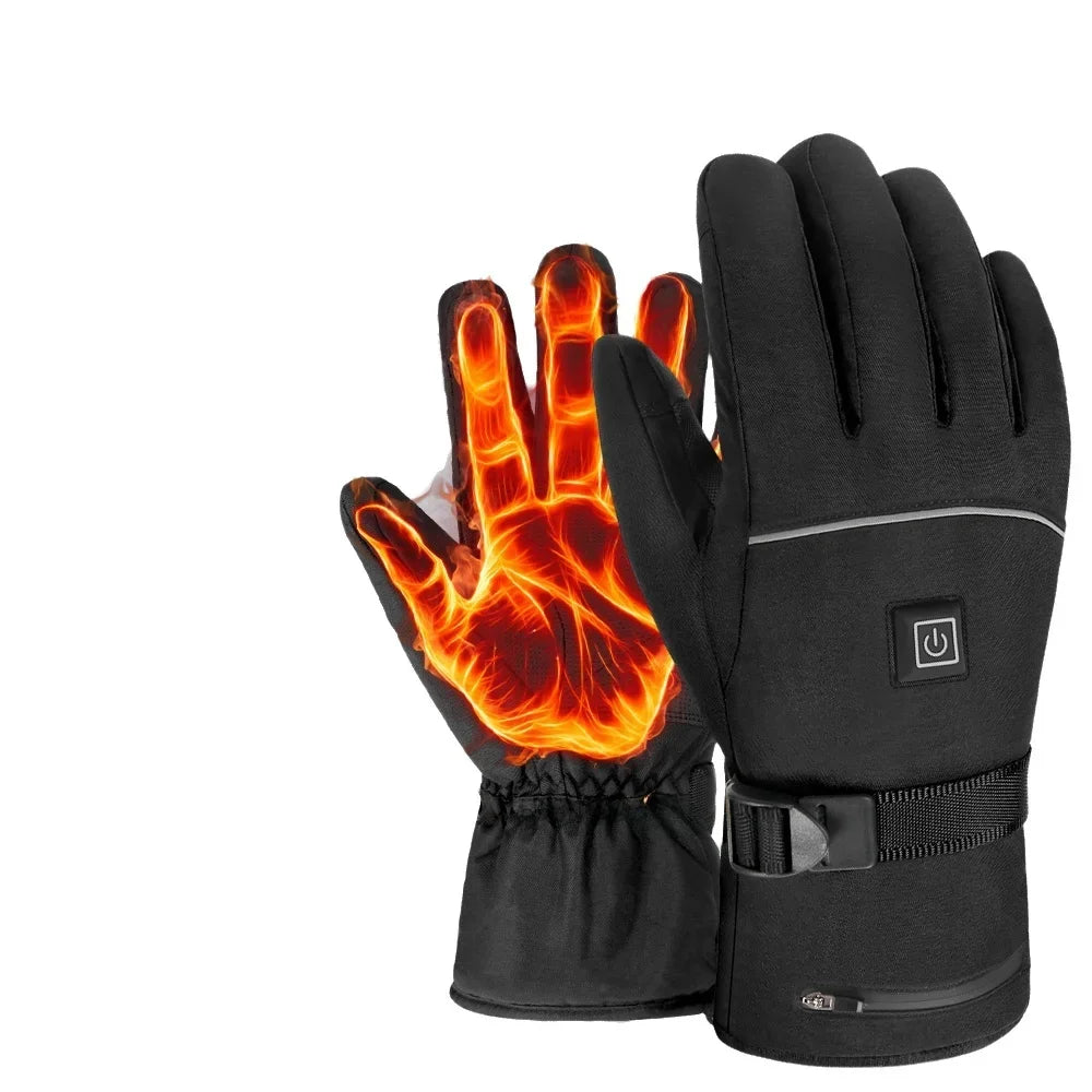 Elektrisch beheizte Handschuhe Motorrad Winter Motorrad Beheizte Handschuhe Warme Wasserdichte Wiederaufladbare Heizhandschuhe Für Schneemobil