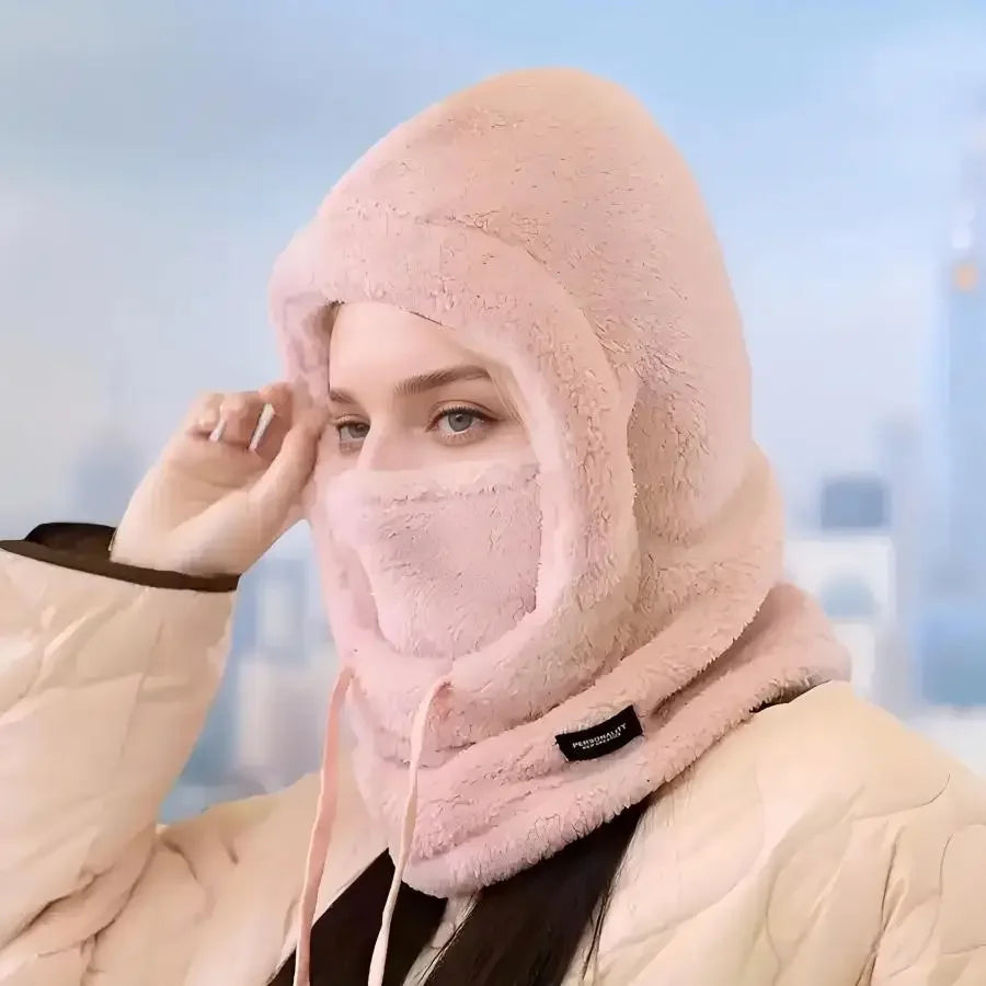 Adjustable Winter Balaclava Hat with Sherpa Hood and Windproof Ski Face Cover for Men and Women