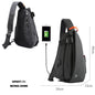 Men's USB Charging Crossbody Bag – Waterproof iPad Chest & Motorcycle Shoulder Bag
