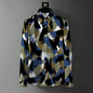 Teglex Men's Retro Graffiti Print Long Sleeve Shirt