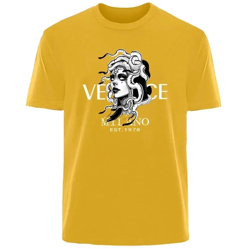 Men's Printed Cotton Crew Neck T-Shirt – Casual Summer Tee