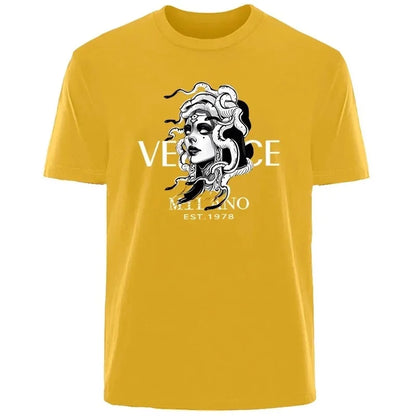 Men's Printed Cotton Crew Neck T-Shirt – Casual Summer Tee