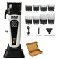 Hair clipper set with attachments and accessories on a white background