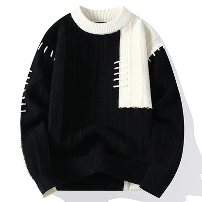 Herbst und Winter Neue Freizeitmode Farbabstimmung Trend Warmer Outdoor Bequemer Pullover Herren Strick Unterhemd