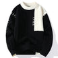 Herbst und Winter Neue Freizeitmode Farbabstimmung Trend Warmer Outdoor Bequemer Pullover Herren Strick Unterhemd