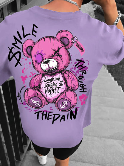 Men's Teddy Bear Letter Print T-Shirt | High Street Top