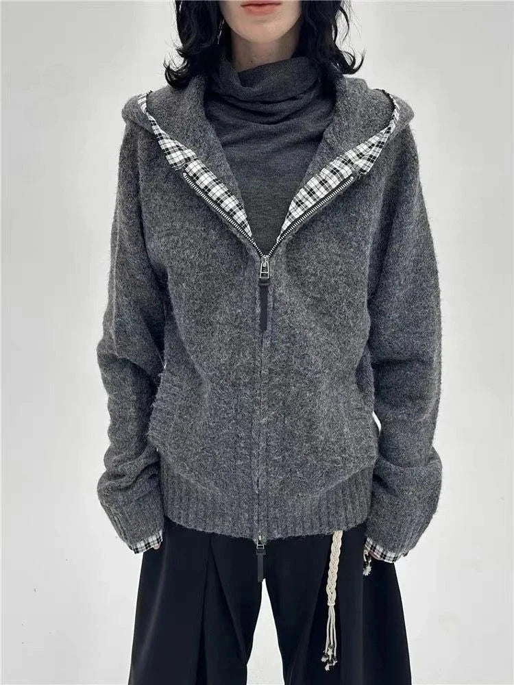 Hoodie Sweatshirt Jackets Subculture Faux Fur Hooded Casual