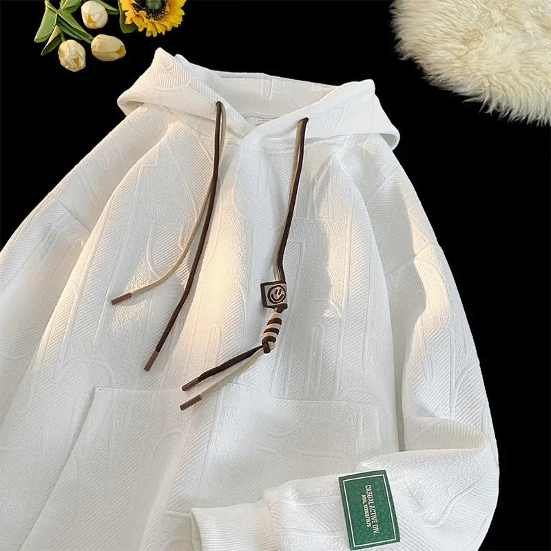 Men's Hoodie Sweatirt Fce Lined Loose Fit Thiened Autumn Winter New Sle Casual Wear Student Large Size Hoodie