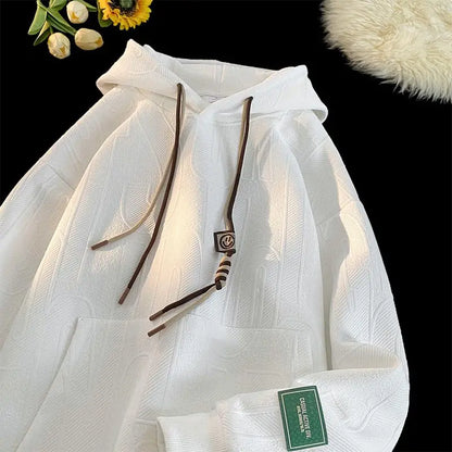 Men's Hoodie Sweatirt Fce Lined Loose Fit Thiened Autumn Winter New Sle Casual Wear Student Large Size Hoodie