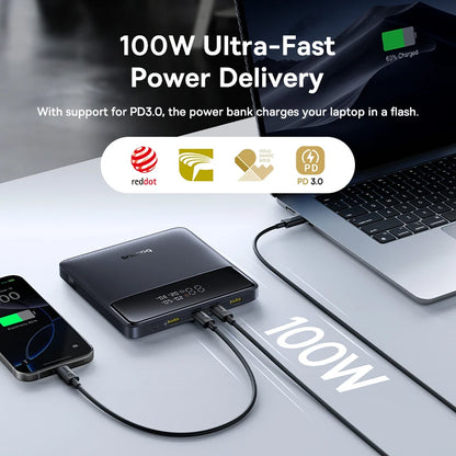Baseus 100W Powerbank 20000mAh Kapazität PD Schnelllade-Akku Powerbank für Laptops MacBook iPhone Samsung Xiaomi