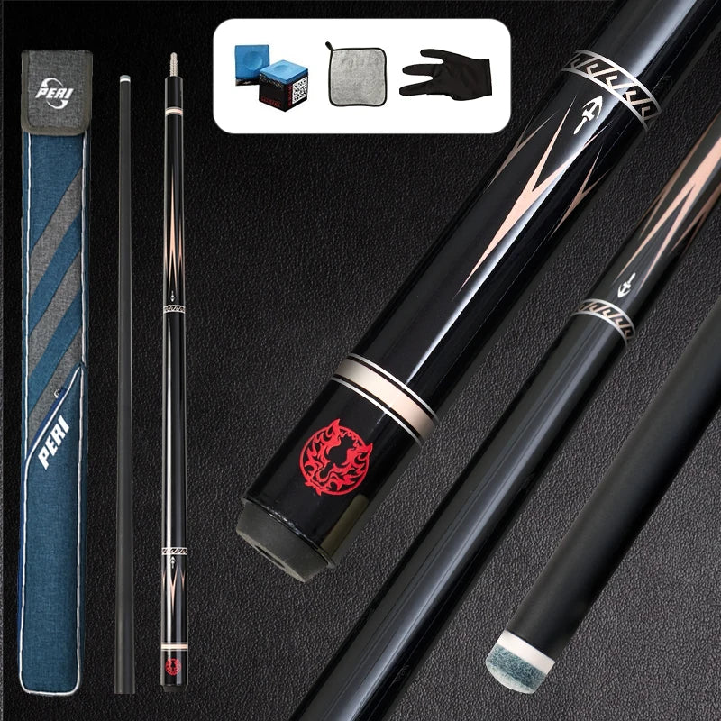 2 in 1 Langyan 58 inch billiard cue carbon fiber 11.2 mm billiard cue large head, multiple styles to choose from
